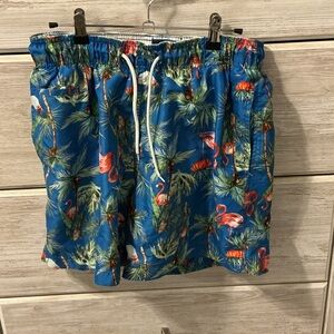 Charleston Threads Tropical Flamingo Men's Swim Shorts